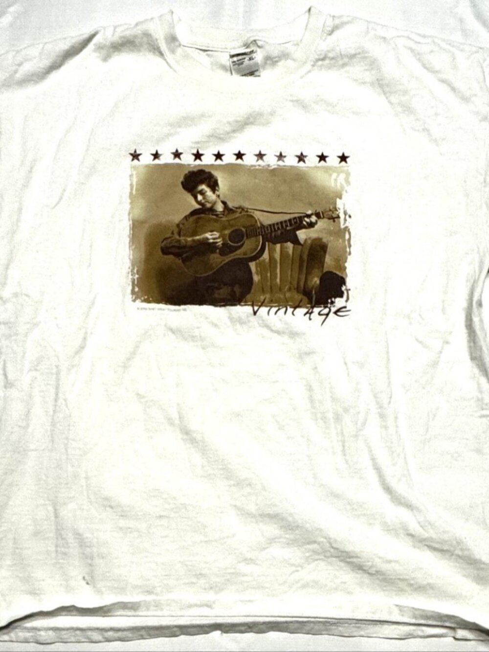 Bob Dylan Vintage Forever 2002 Tour T-Shirt XL White Anvil Guitar
